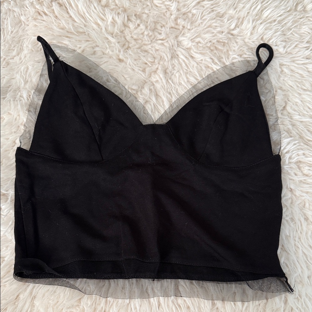 Silence + Noise Black Mesh Trim Bralette